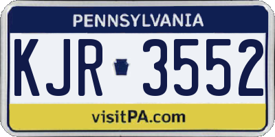 PA license plate KJR3552