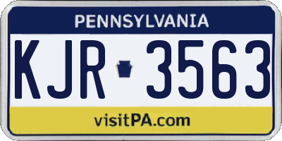 PA license plate KJR3563