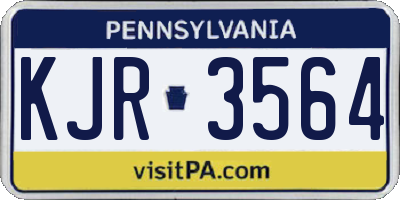 PA license plate KJR3564
