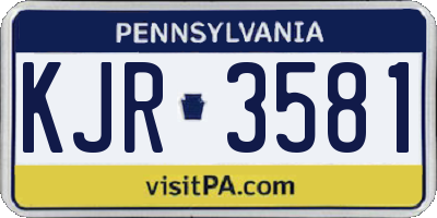 PA license plate KJR3581