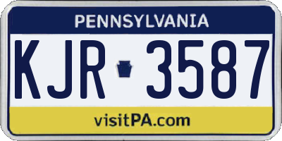 PA license plate KJR3587