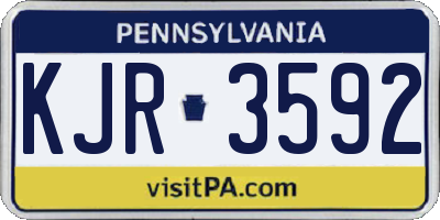 PA license plate KJR3592