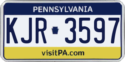 PA license plate KJR3597
