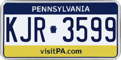 PA license plate KJR3599