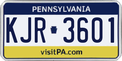 PA license plate KJR3601