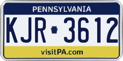 PA license plate KJR3612
