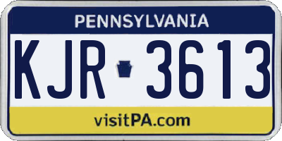 PA license plate KJR3613