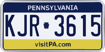 PA license plate KJR3615