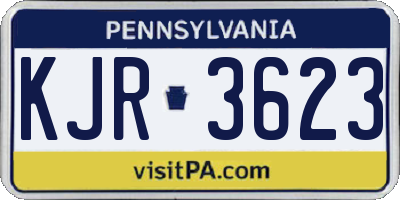 PA license plate KJR3623