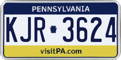 PA license plate KJR3624