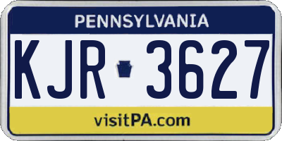 PA license plate KJR3627