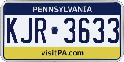 PA license plate KJR3633