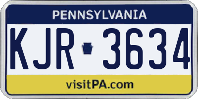 PA license plate KJR3634