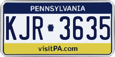 PA license plate KJR3635