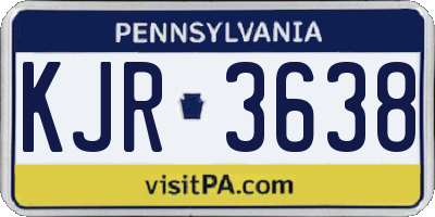 PA license plate KJR3638