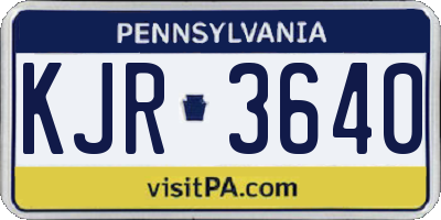 PA license plate KJR3640