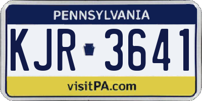 PA license plate KJR3641