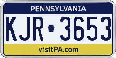 PA license plate KJR3653
