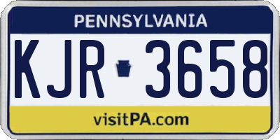 PA license plate KJR3658