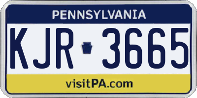 PA license plate KJR3665