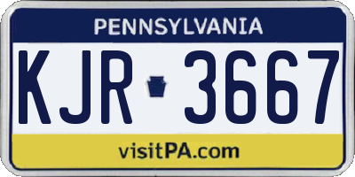 PA license plate KJR3667