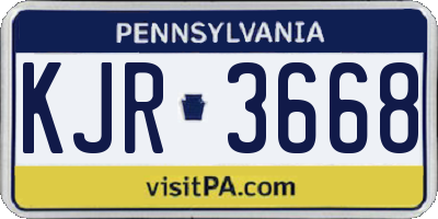 PA license plate KJR3668