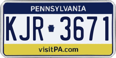 PA license plate KJR3671