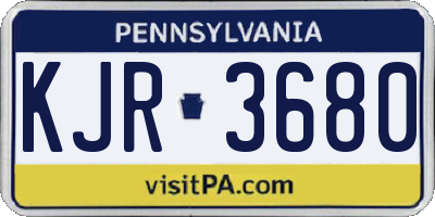 PA license plate KJR3680