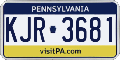 PA license plate KJR3681