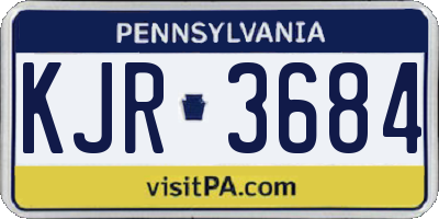 PA license plate KJR3684
