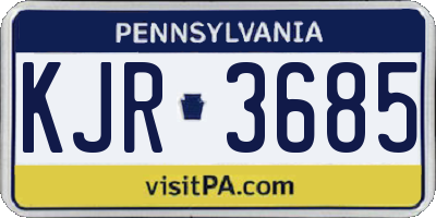 PA license plate KJR3685