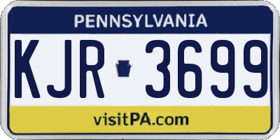 PA license plate KJR3699