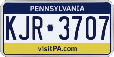 PA license plate KJR3707