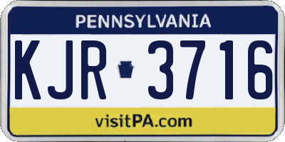PA license plate KJR3716