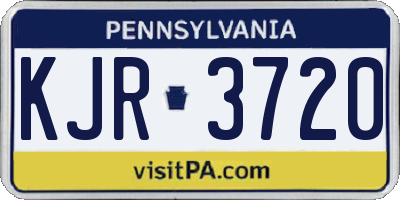 PA license plate KJR3720