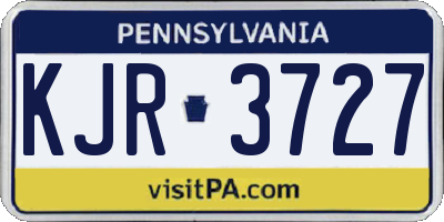 PA license plate KJR3727