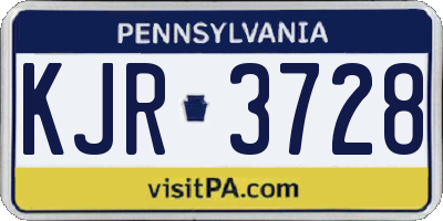 PA license plate KJR3728