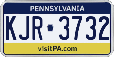 PA license plate KJR3732