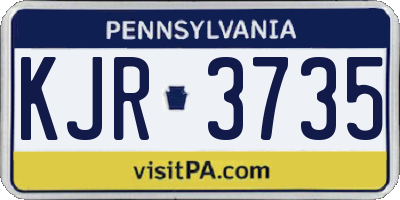 PA license plate KJR3735