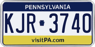 PA license plate KJR3740