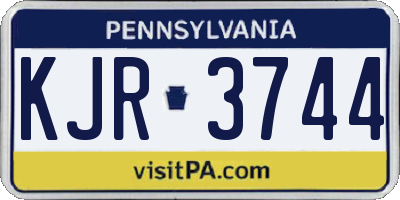 PA license plate KJR3744