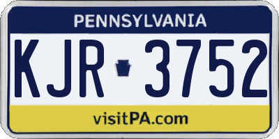 PA license plate KJR3752