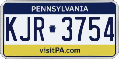 PA license plate KJR3754