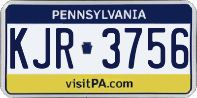PA license plate KJR3756