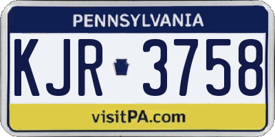 PA license plate KJR3758