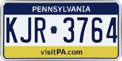 PA license plate KJR3764