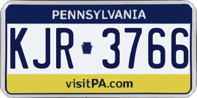 PA license plate KJR3766
