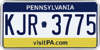 PA license plate KJR3775