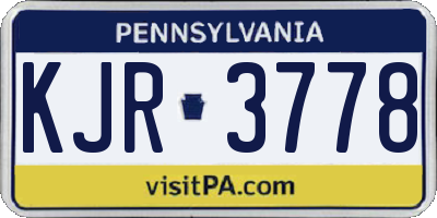 PA license plate KJR3778