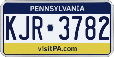 PA license plate KJR3782